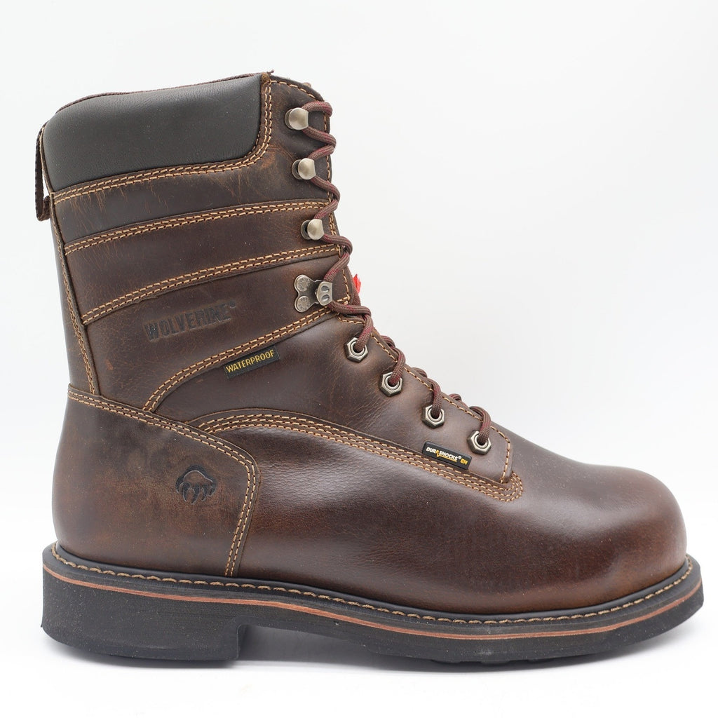 Wolverine Brek 8" Work Boots Mens 12 Brown Leather Steel Toe Waterproof W10082 - take2supply
