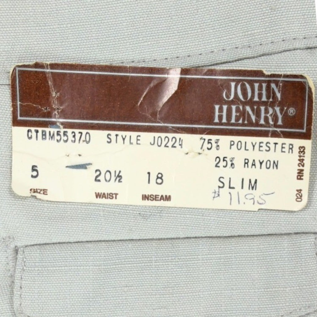 John Henry Vintage 80s Pleated Dress Pants Boys 5 Slim Gray Poly Rayon NWT - take2supply