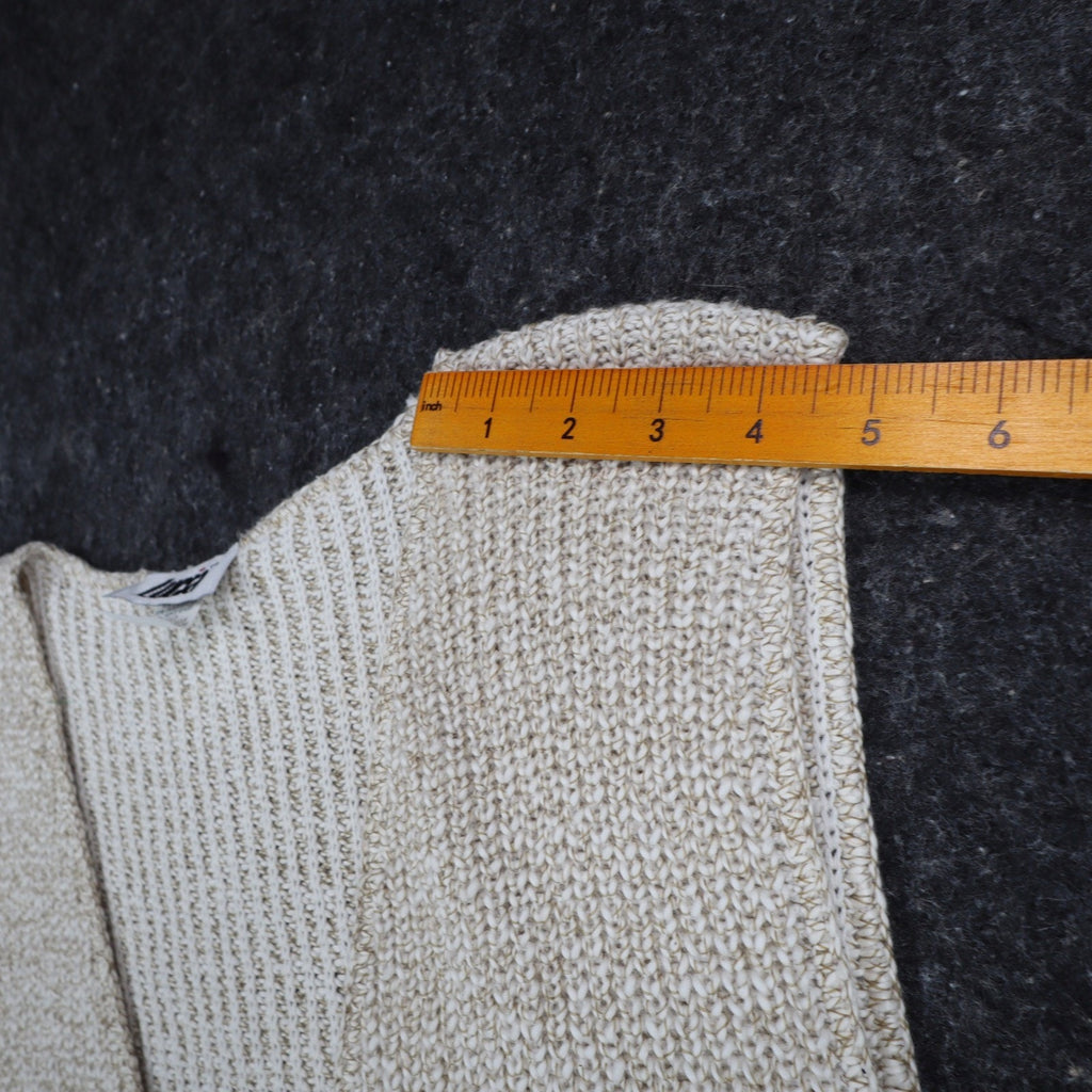 Lucia Sweater Vest Womens Large Vintage 90s Cream Cotton Knit Button Front USA