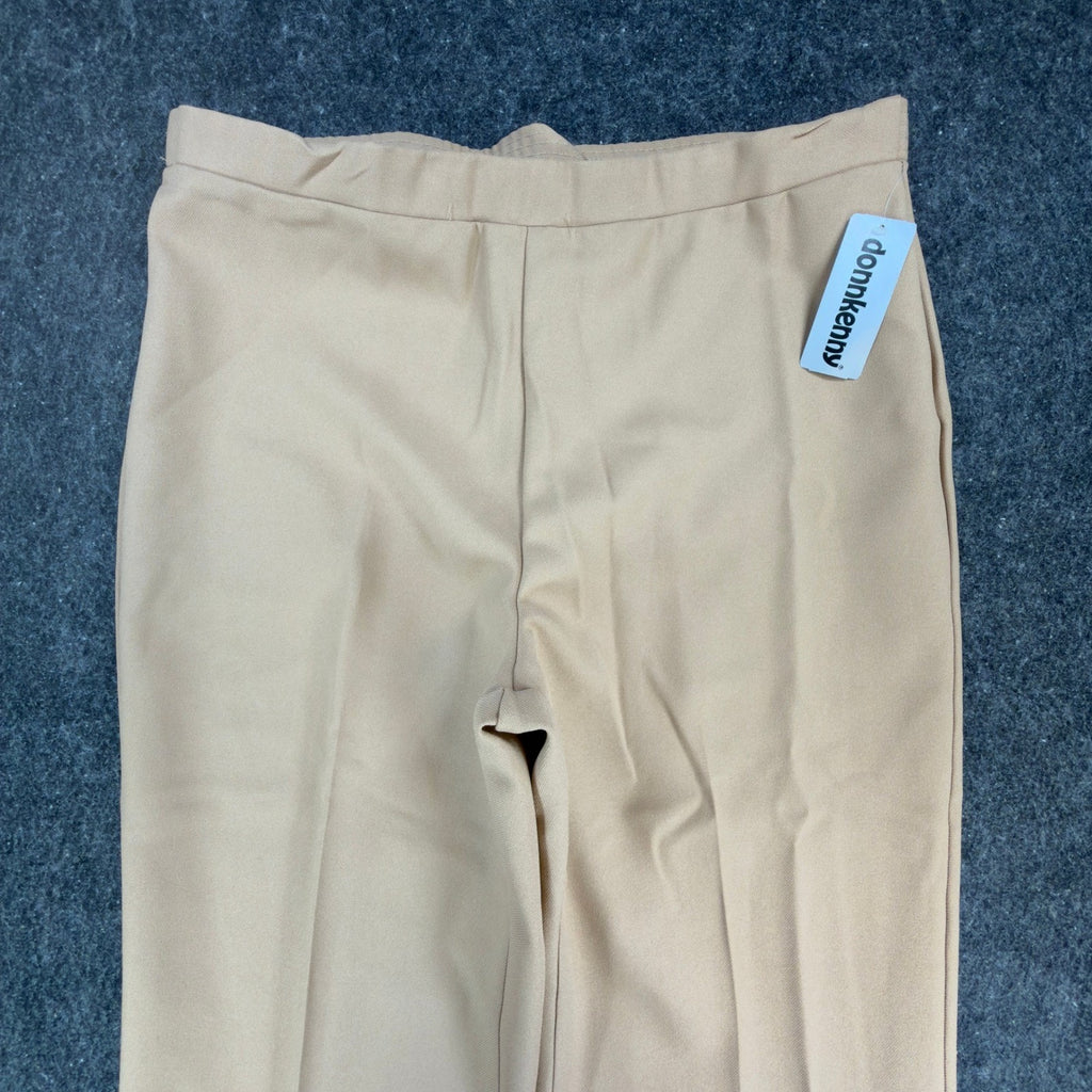 Donnkenny Pants Mens 32 Vintage 80s Tan Stretch Elastic Waist Made in USA 2701