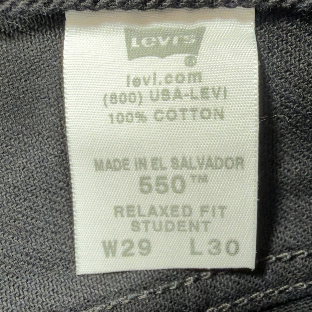 Levi's Y2K 550 Relaxed Fit Jeans Boys 29x30 Black Cotton Deadstock NWT