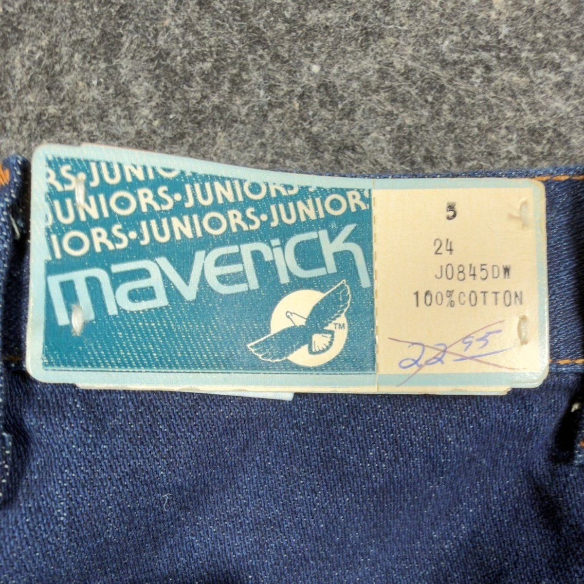 Maverick 80s Vintage Pleated Jeans Junior 5 Blue Cotton NWT Made in USA