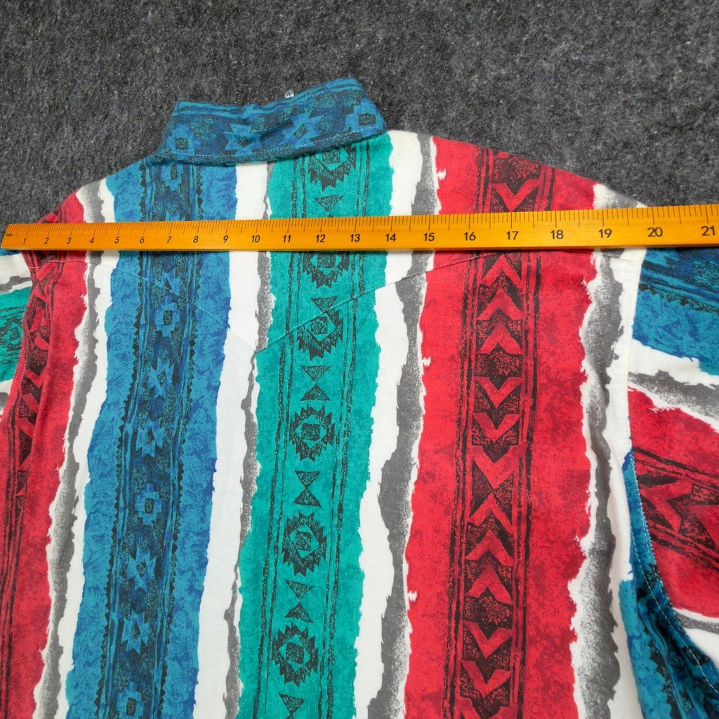 Wrangler Vintage 90s Western Shirt Mens 17.5 Multi Cotton Pearl Snap New