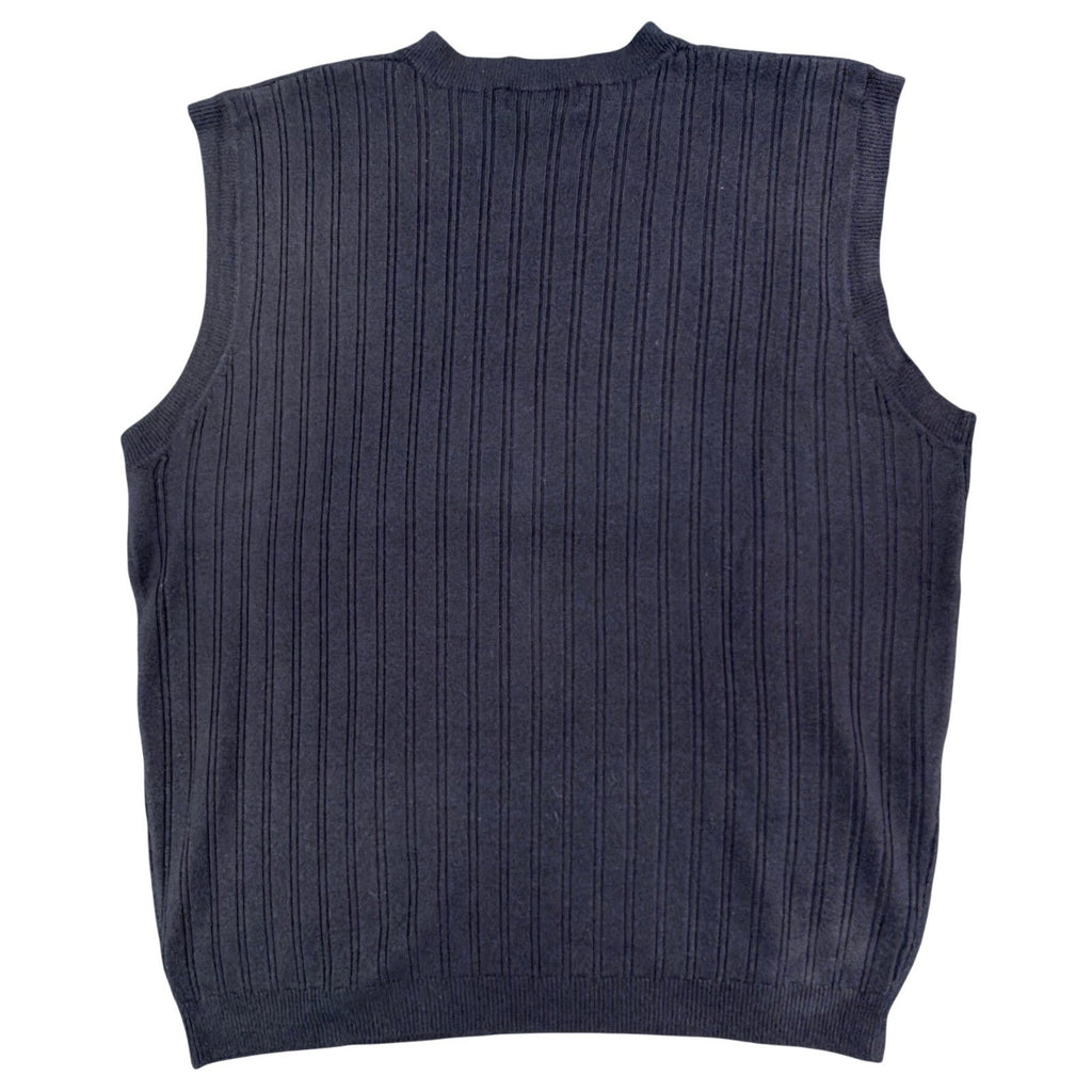 Port City Khaki's V-Neck Sweater Vest Mens XL Navy Blue Acrylic NWT Deadstock - take2supply