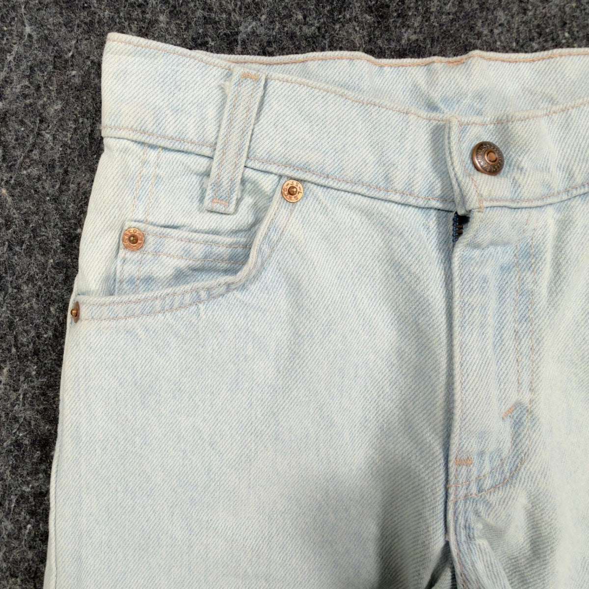 Levi's Vintage 90s 550 Shorts Boys 8 Light Wash Denim Orange Tab Made in USA NWT - take2supply
