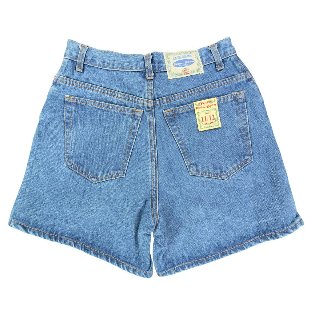 Boom Boom Vintage 90s Denim Shorts Womens 11/12 Blue Cotton NWT Made in USA - take2supply