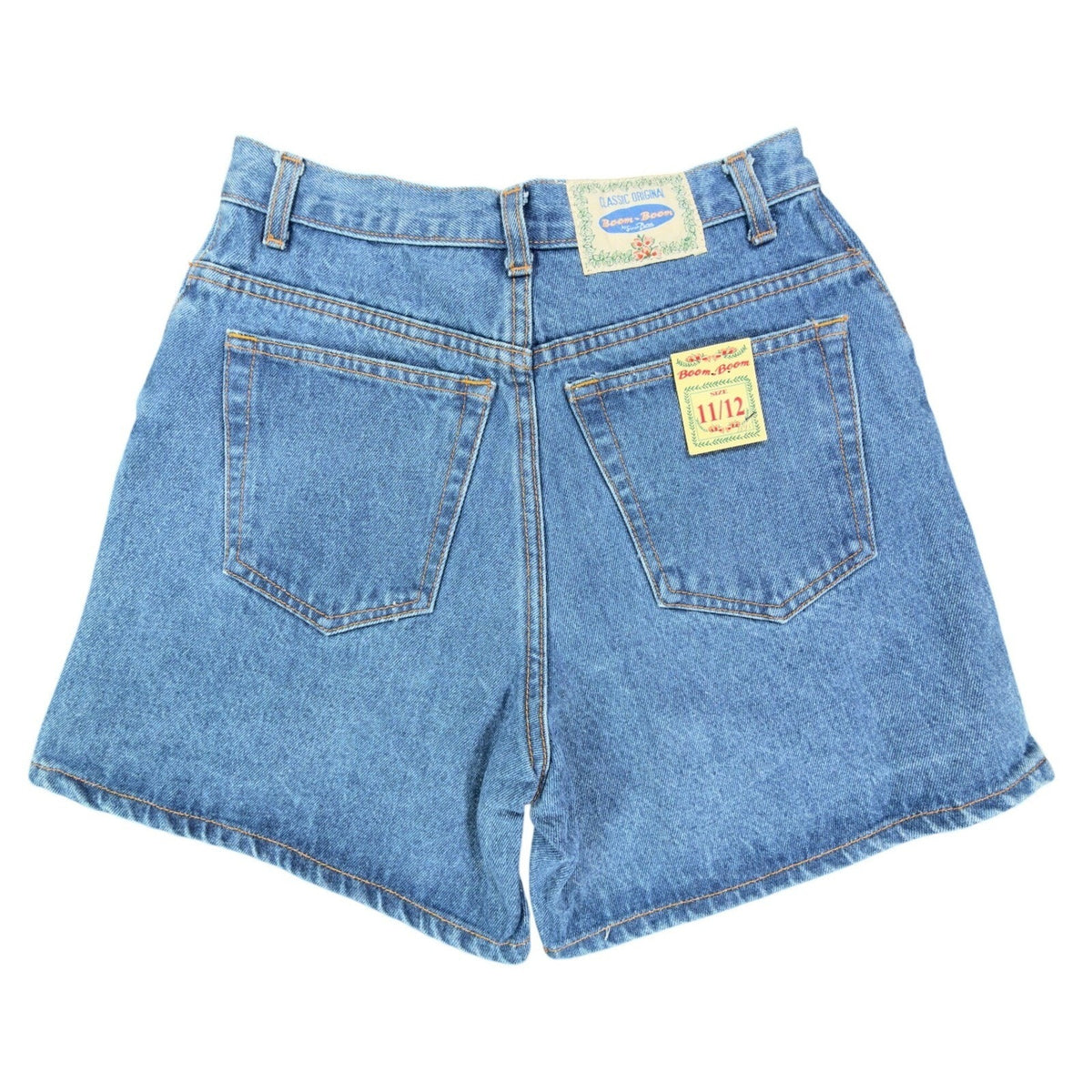 Boom Boom Vintage 90s Denim Shorts Womens 11/12 Blue Cotton NWT Made in USA - take2supply