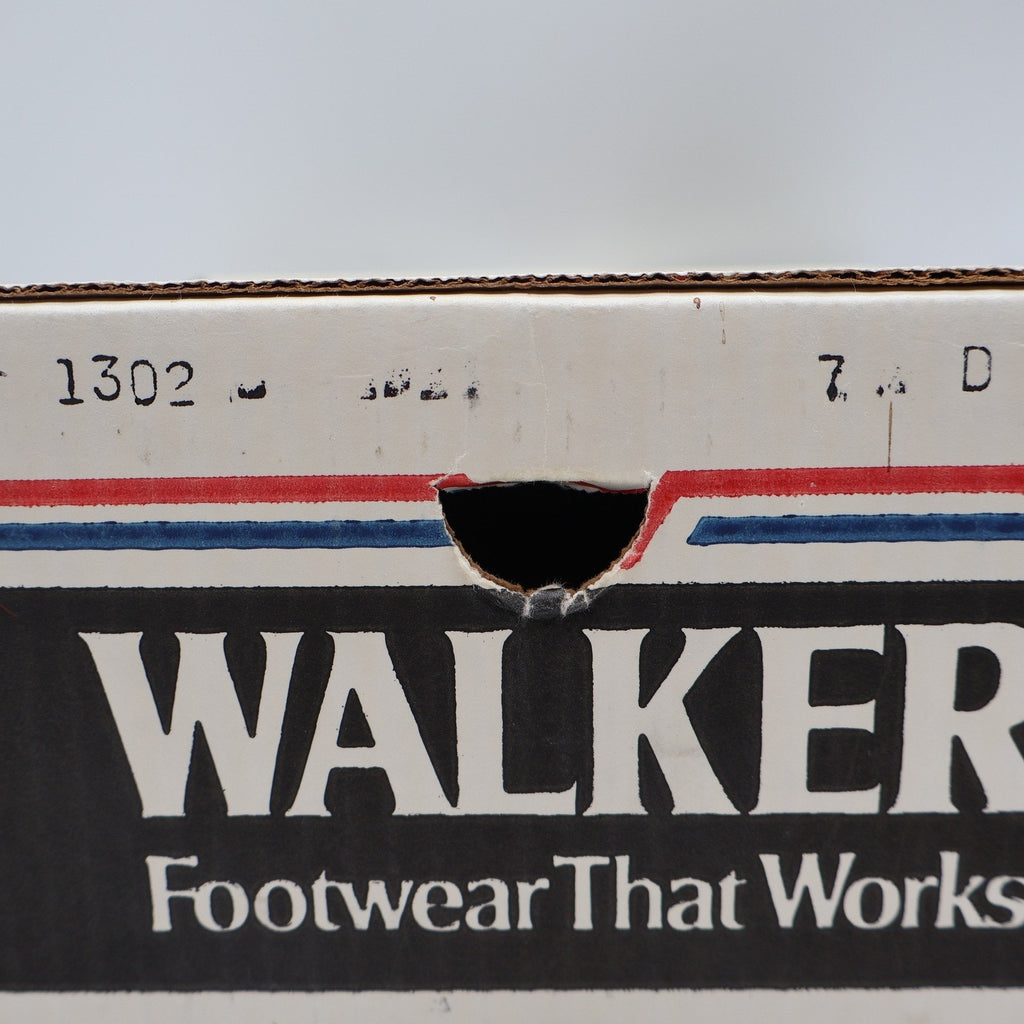 Walker Work Boots Mens 7.5 D Vintage USA Steel Toe Leather Brown Moc Toe 1302