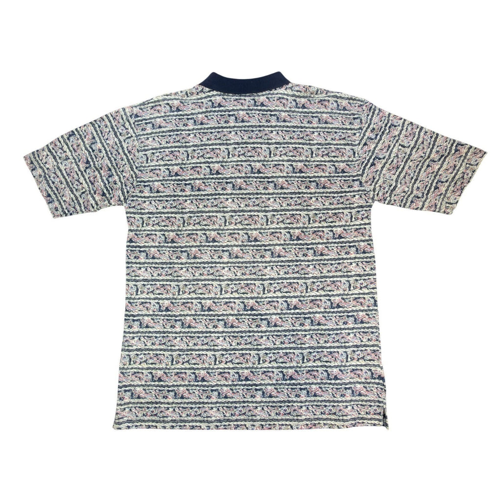 WinnerMate Polo Shirt Mens Medium Vintage 90s Paisley Abstract Print Cotton NWT