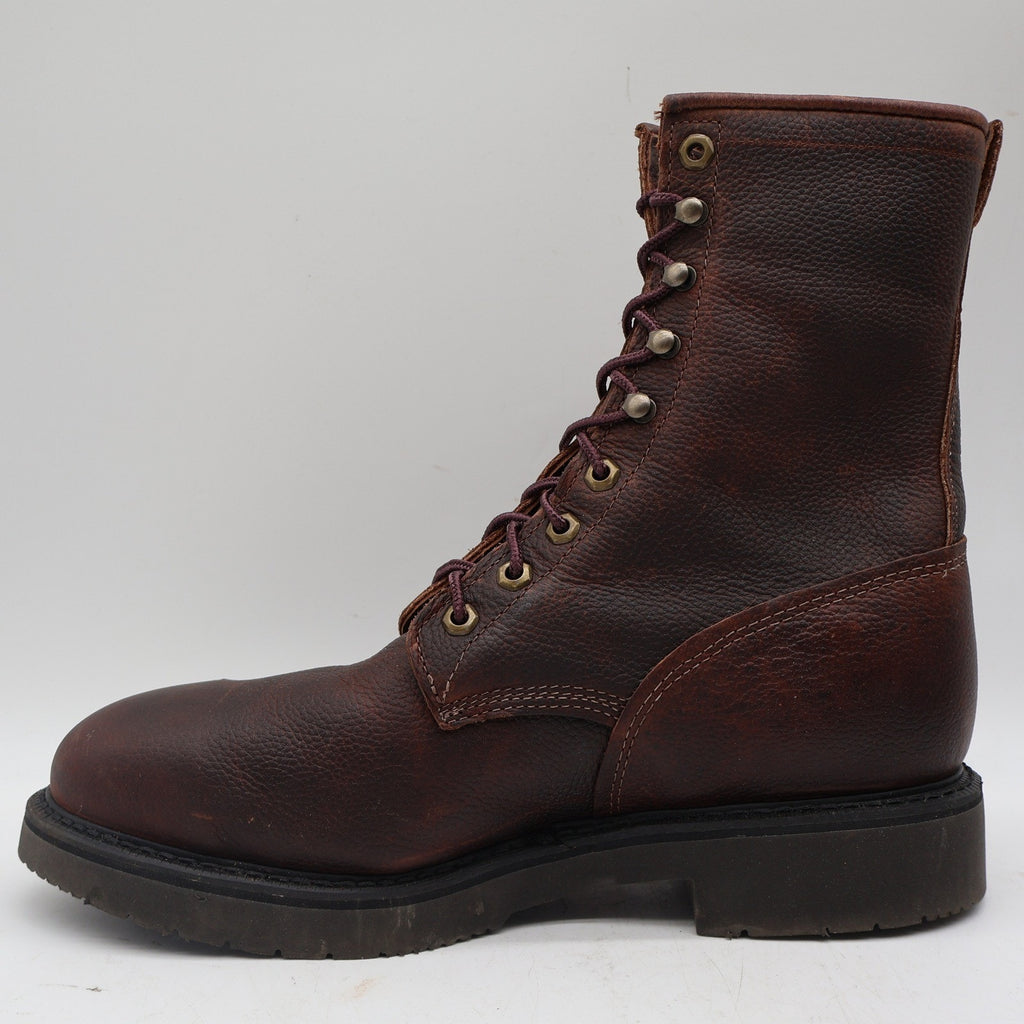 Justin Work Boots Mens 9.5 D 765 Briar Pitstop Steel Toe Leather USA Made NEW