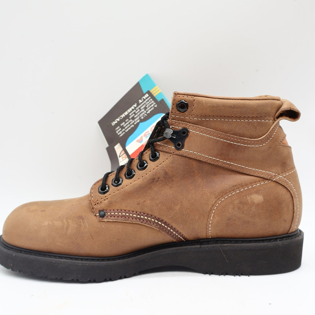 Carolina Steel Toe Work Boots Mens 9.5 D Vintage USA Leather Brown 139 Y2K NIB - take2supply