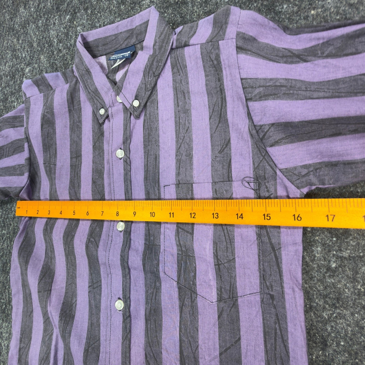 Sands Point Vintage 80s Shirt Boys 14 Purple Grey Striped USA