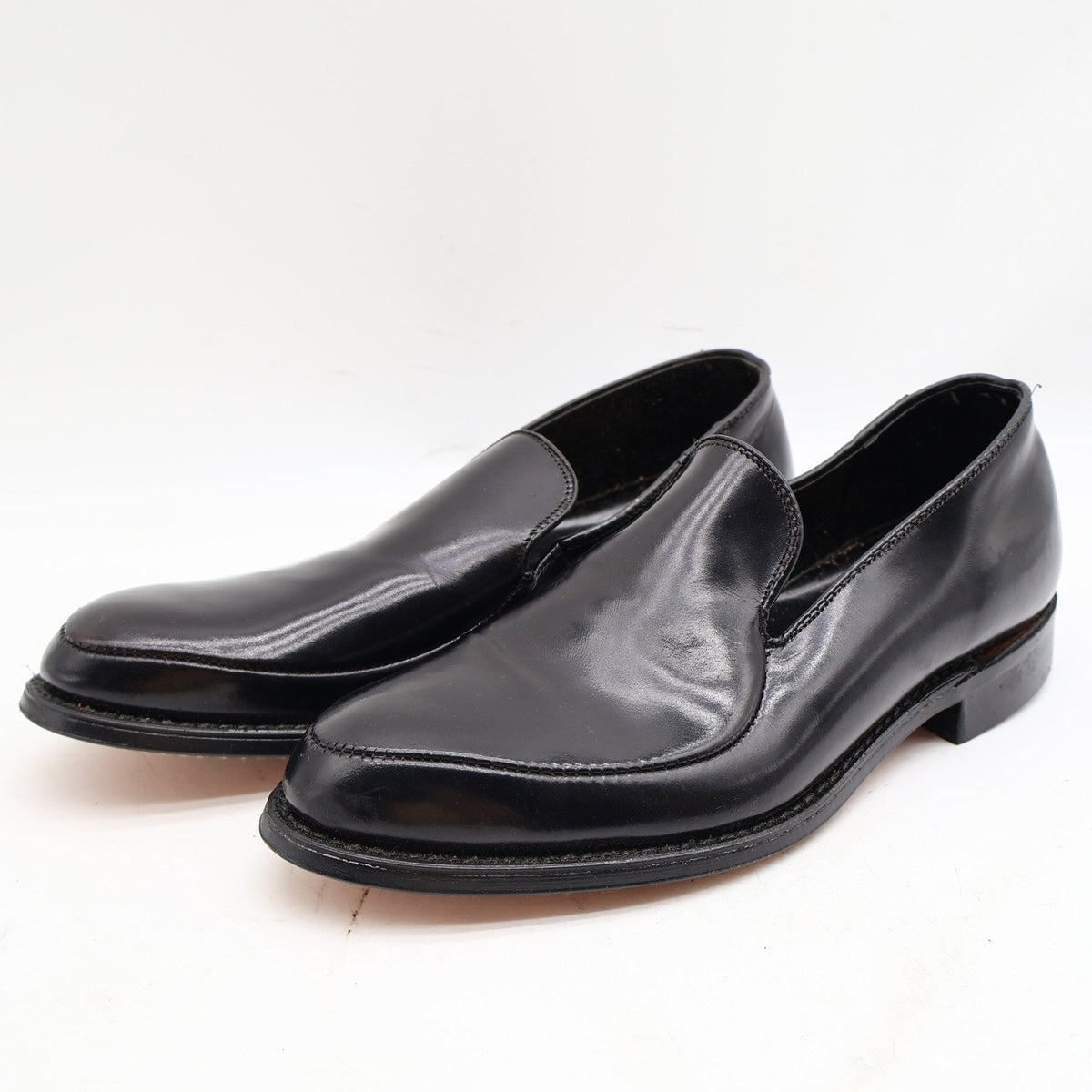Vintage Cedar Crest Black Leather Moc Toe Slip-On Dress Shoes Boys' 14 Deadstock