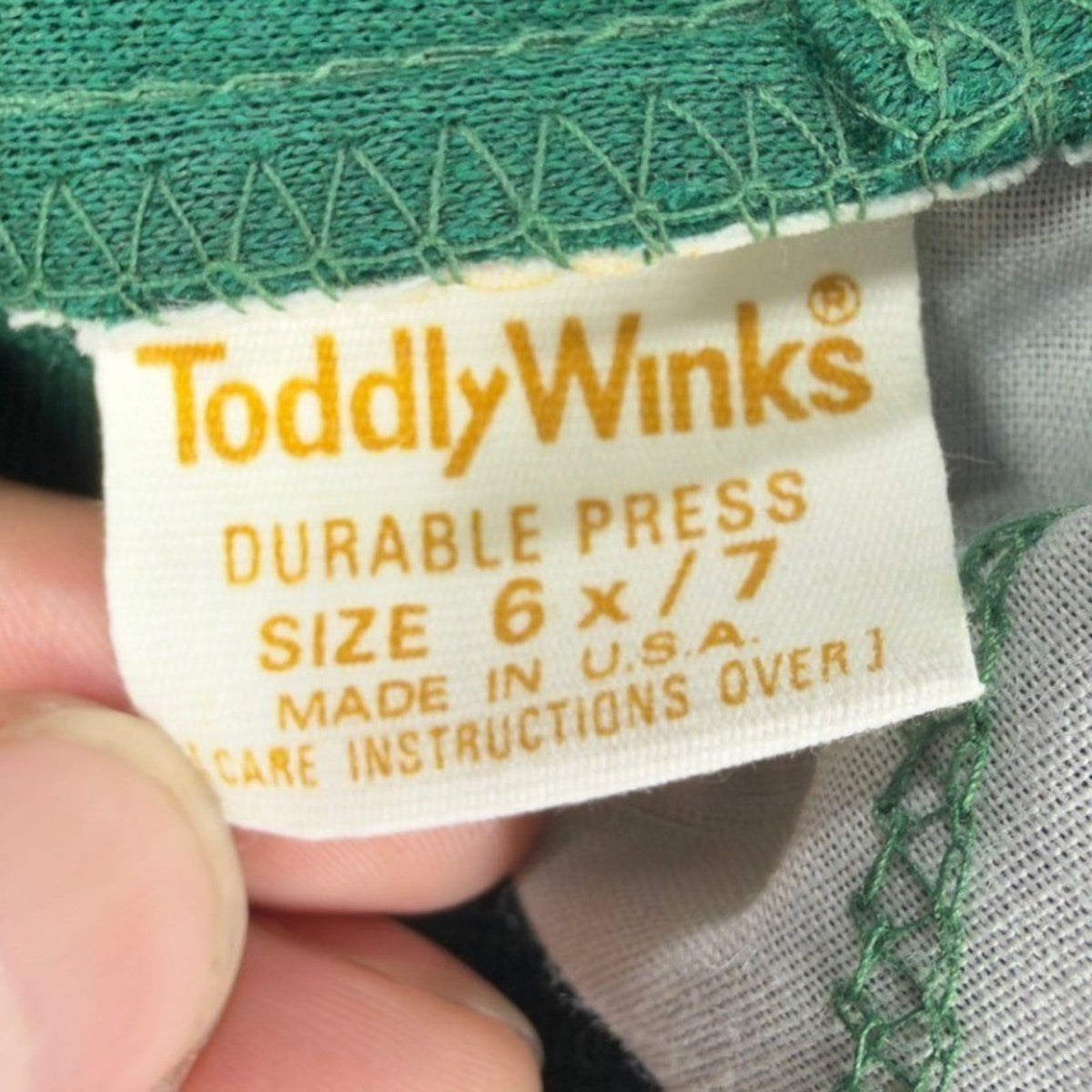 Toddly Winks Vintage 70s Pants Boys 7 Green Bell Bottom Flare USA NWT