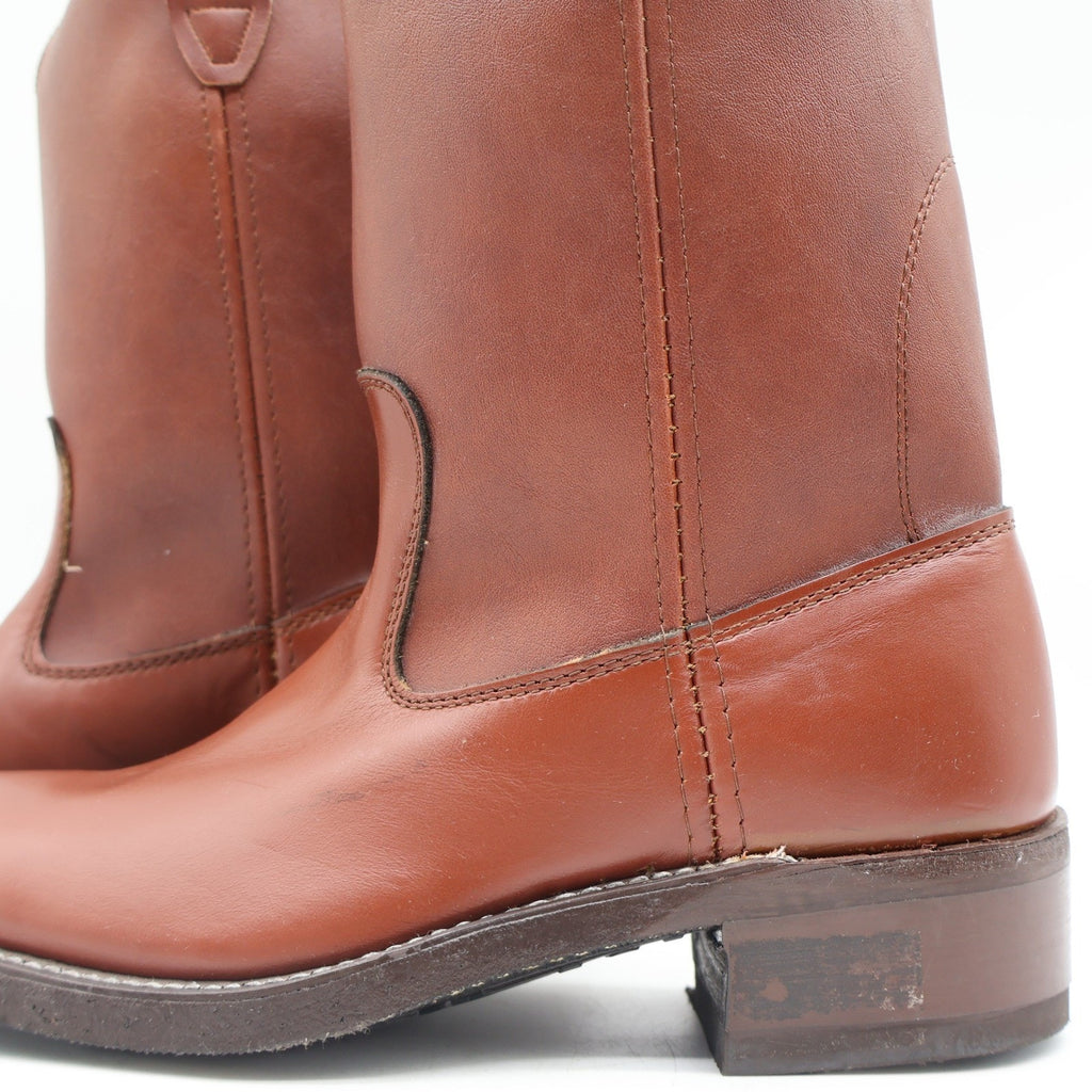 Cedar Crest Pecos Boots Mens 9 D Vintage Brown Leather USA Made Deadstock