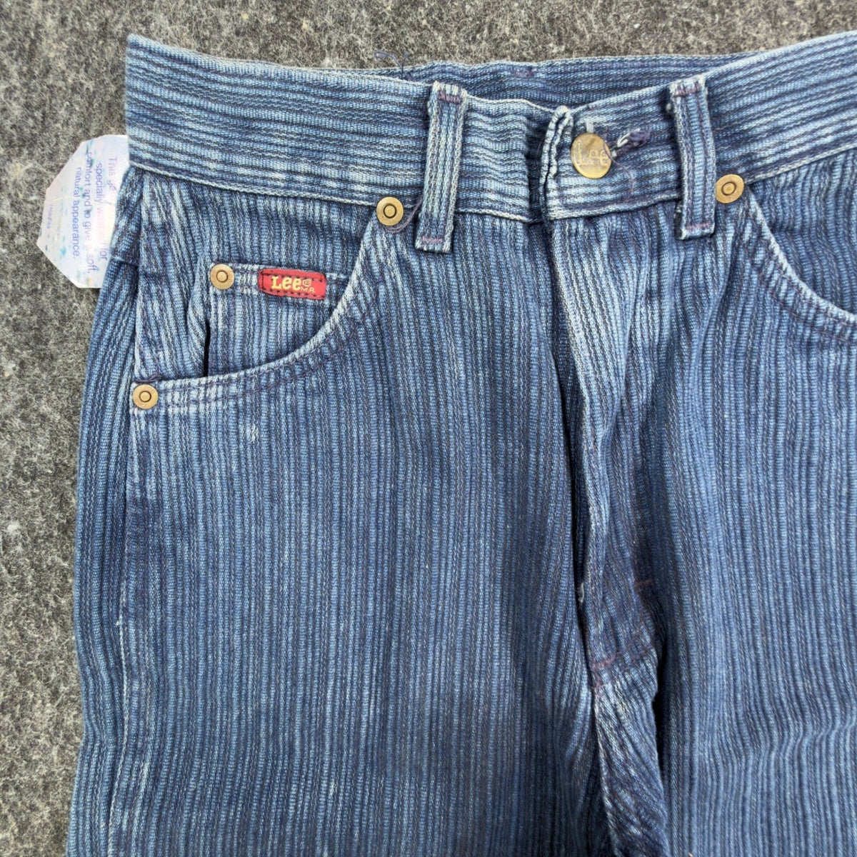 Lee Vintage 80s Pinstripe Jeans Juniors 3 Blue Cotton USA NWT Deadstock