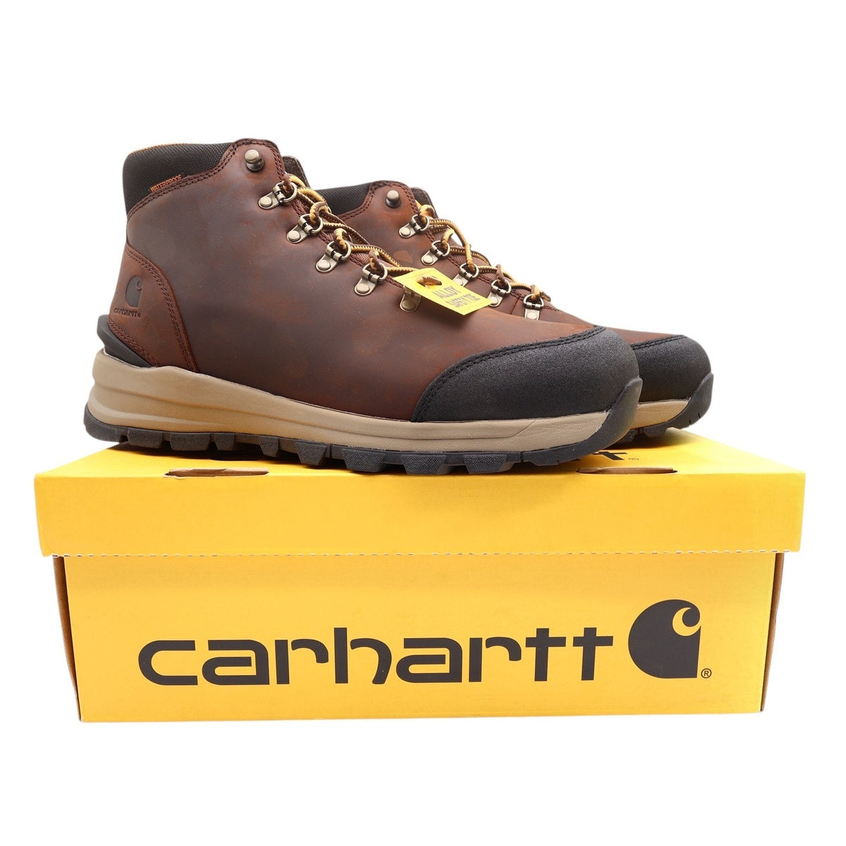 Carhartt Gilmore Work Boots Mens 12 M Brown Leather Alloy Toe Waterproof NWT - take2supply