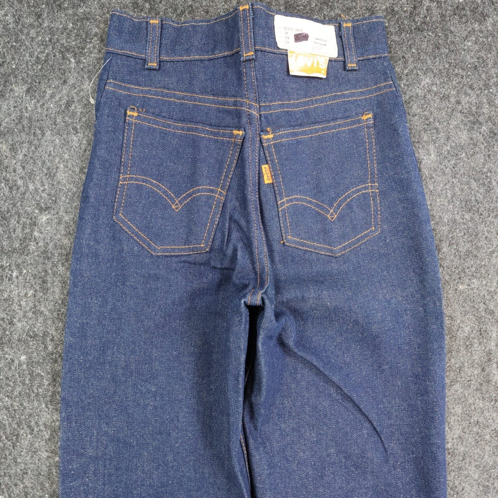 Levi's Vintage 70s Orange Tab Jeans Girls 14 Slim Blue Denim NOS 24x32 - take2supply