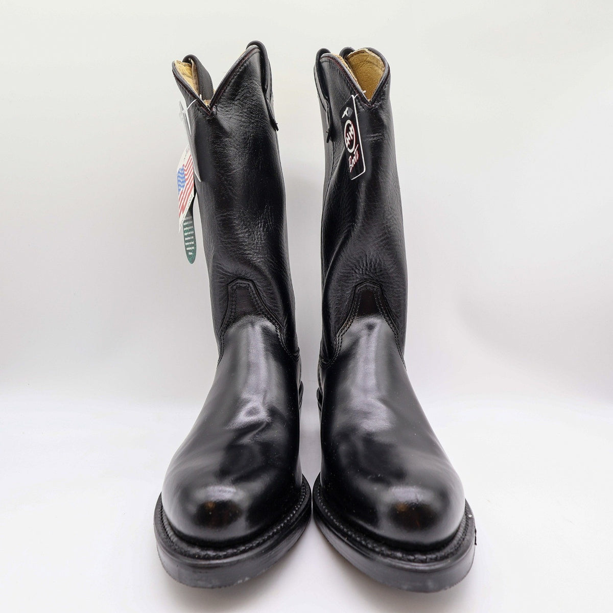 Double-H 4620 Work Western Boots Mens 9 D Black Leather NWT Made in USA Vibram