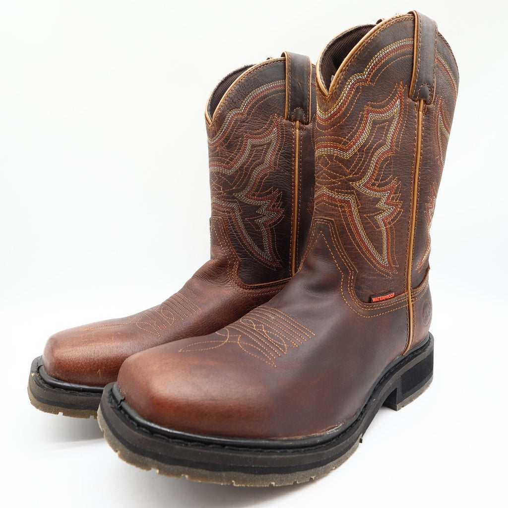 Double-H Modern ICE Work Boots Mens 9 D Brown Leather Square Toe Waterproof NWT - take2supply