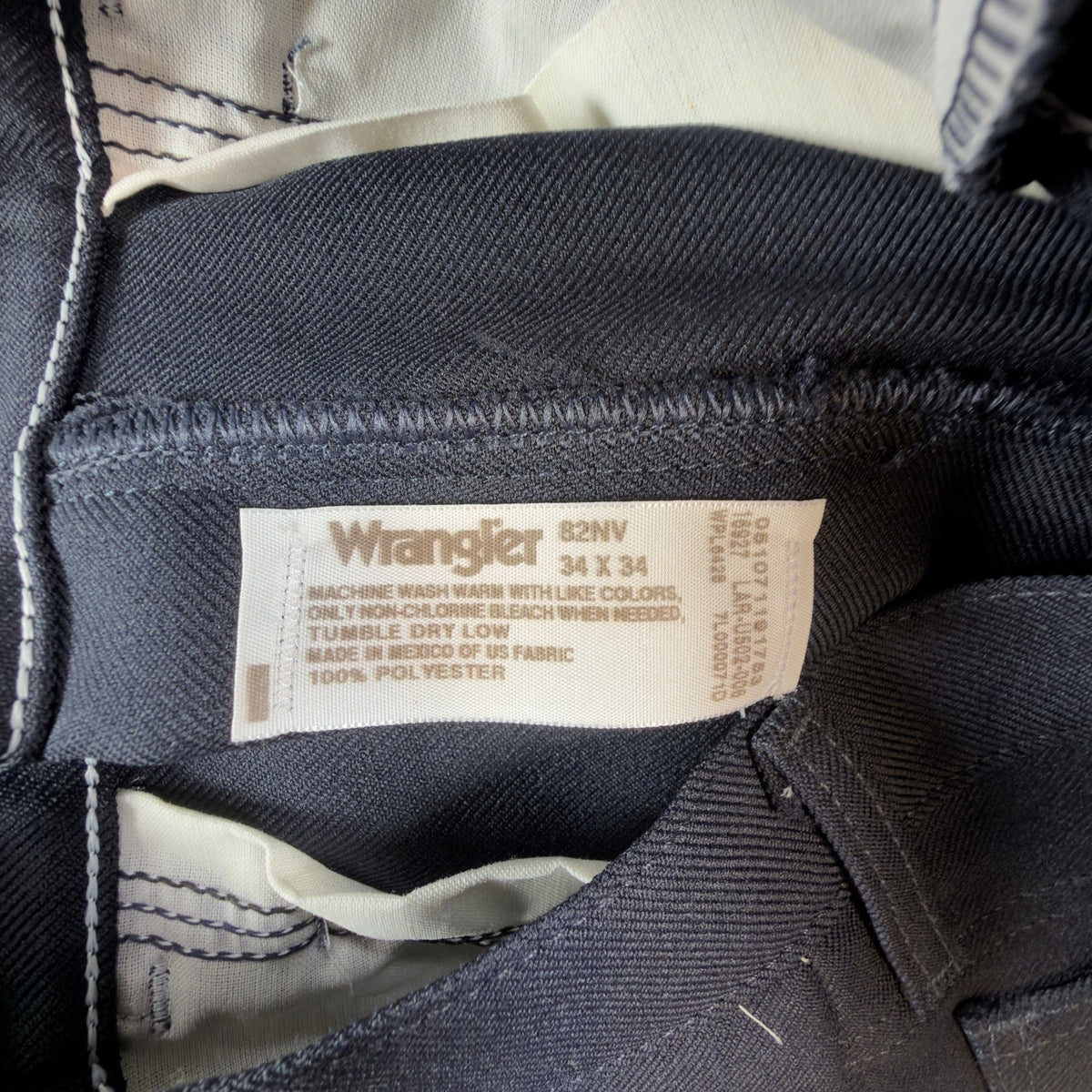Wrangler Mens Y2K Wrancher Bootcut Dress Pants 34x34 Navy Polyester NWT 82NV