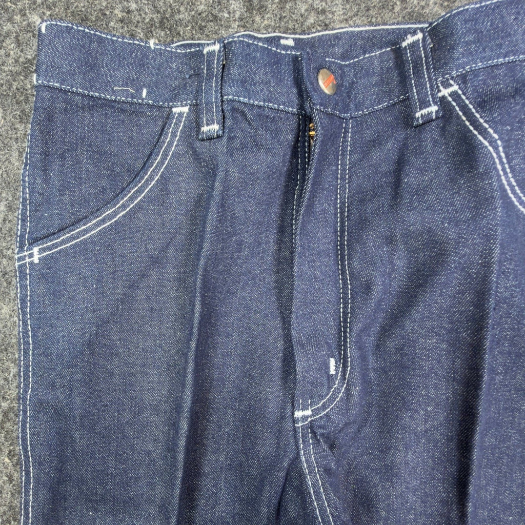 Maverick Vintage 70s Jeans Youth 16 Blue Dark Wash Flare Slim Deadstock