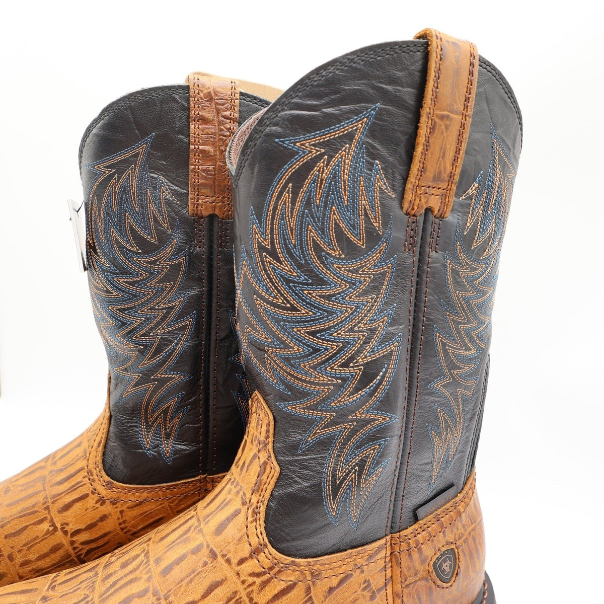 Ariat WorkHog Comp Toe Boots Mens 9.5 Brown Hornback Print NIB 10032454