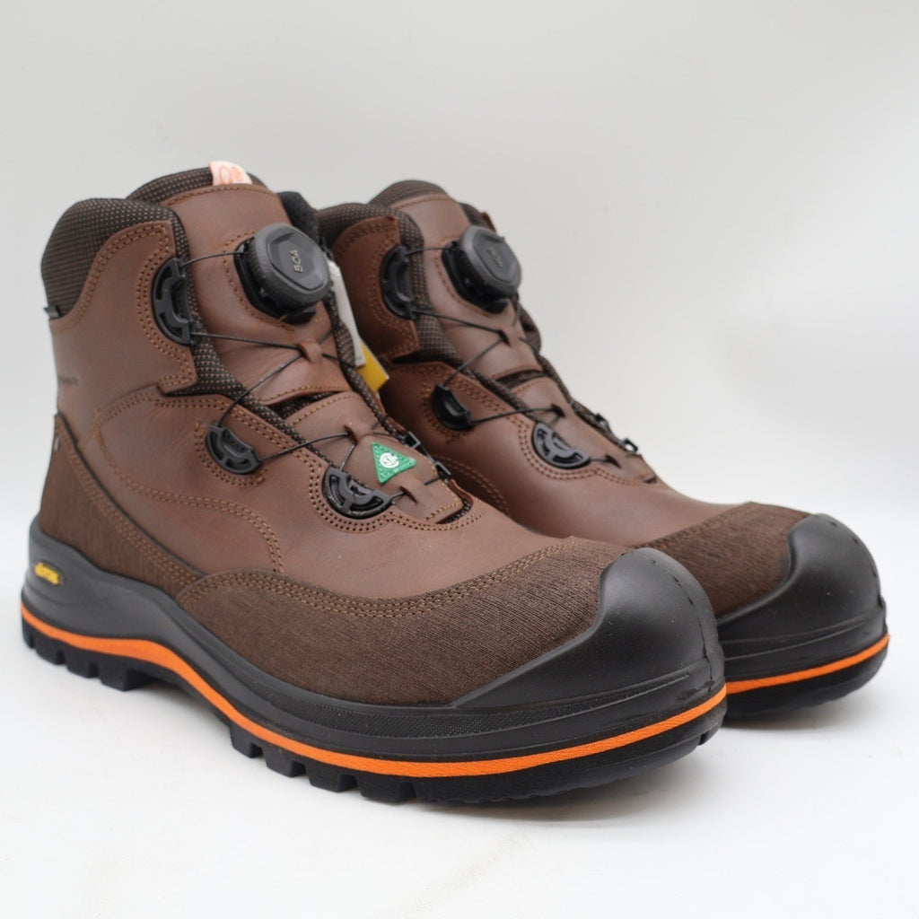 Grisport BOA Wolf Safety Boots Mens 12 Brown Waterproof Vibram Composite Toe 6in