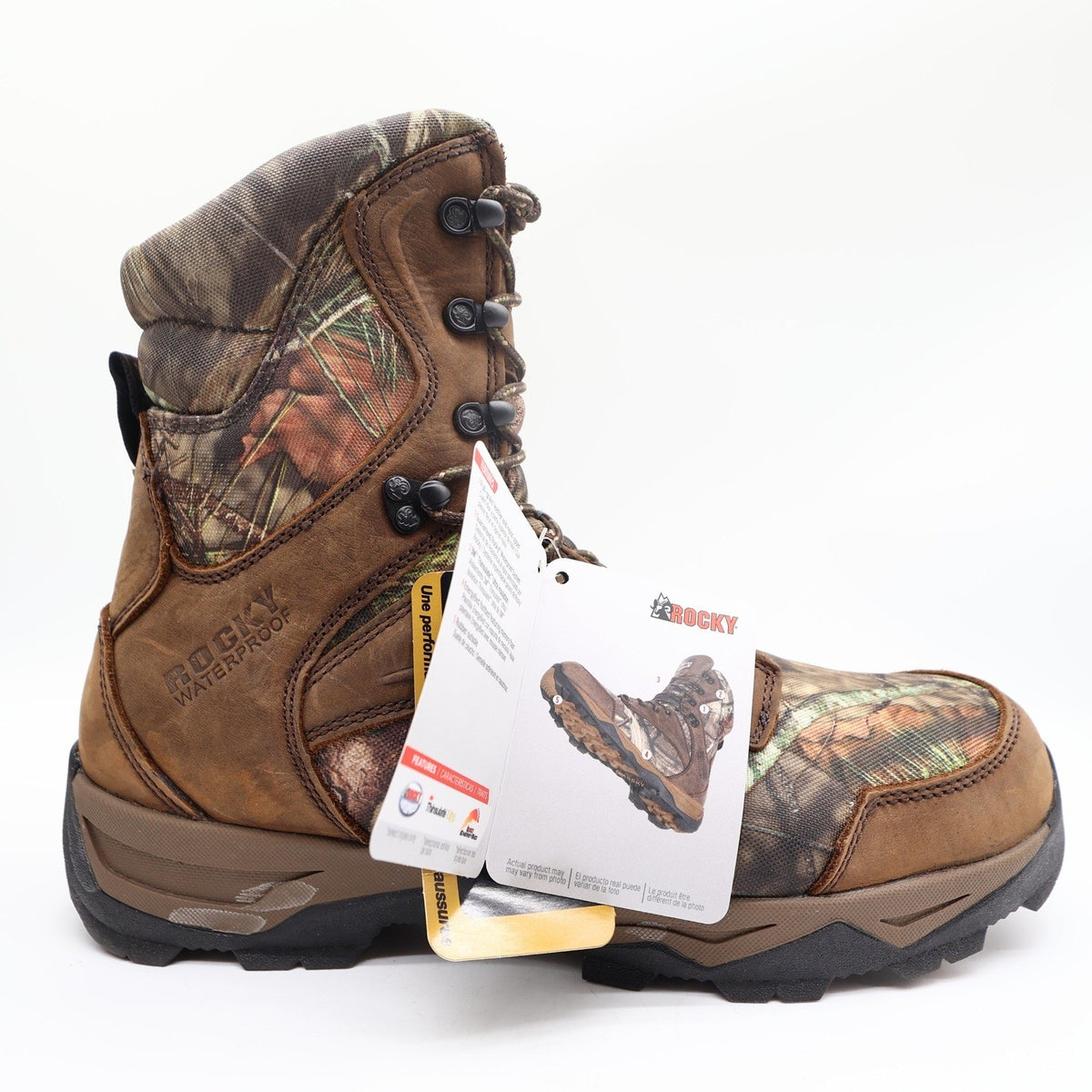 Rocky Retraction Hunting Boots Mens 11M Brown Camo Leather Waterproof New