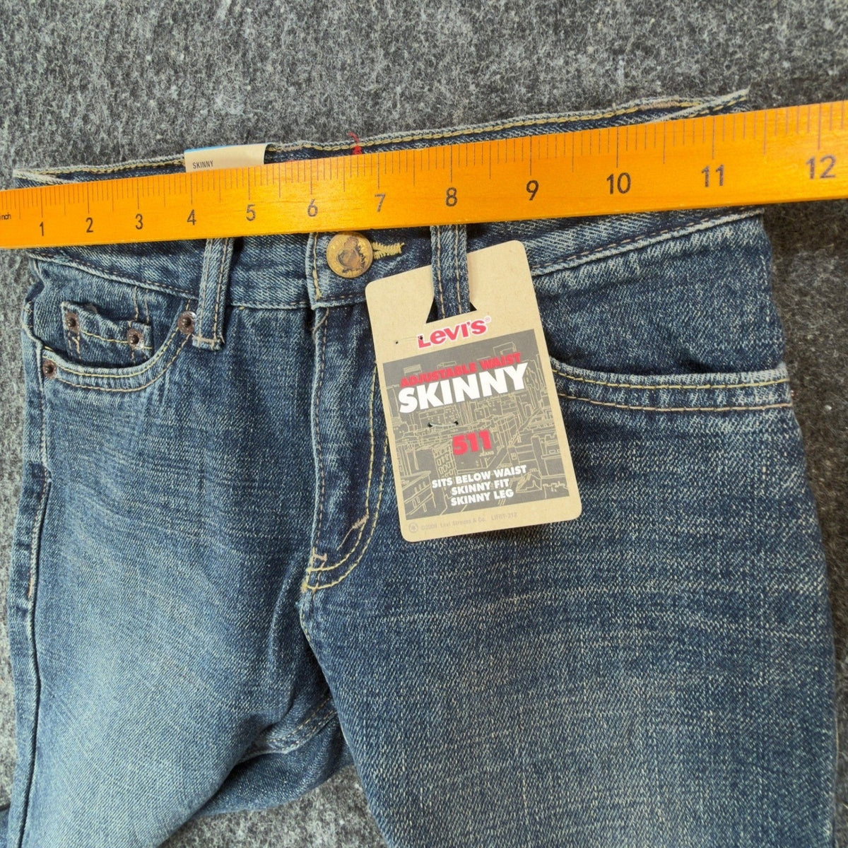 Levi's 511 Skinny Jeans Boys 7X Blue Denim NWT Modern Adjustable Waist C341
