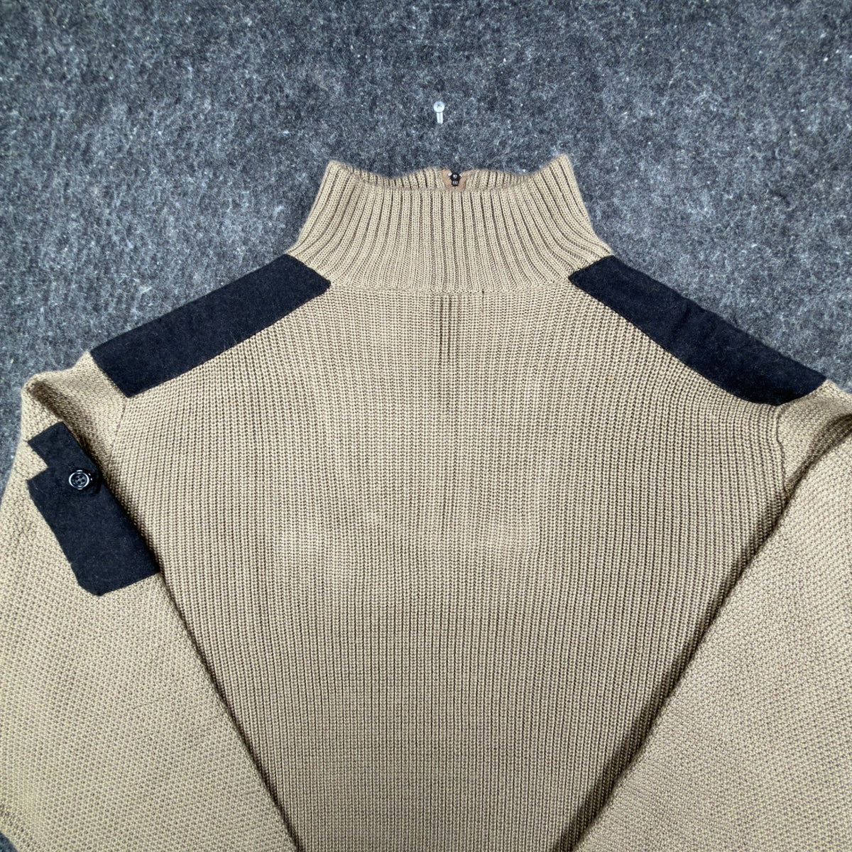 Cellinni 1/4 Zip Sweater Mens Medium Tan Wool Blend NWT Tactical Ribbed - take2supply