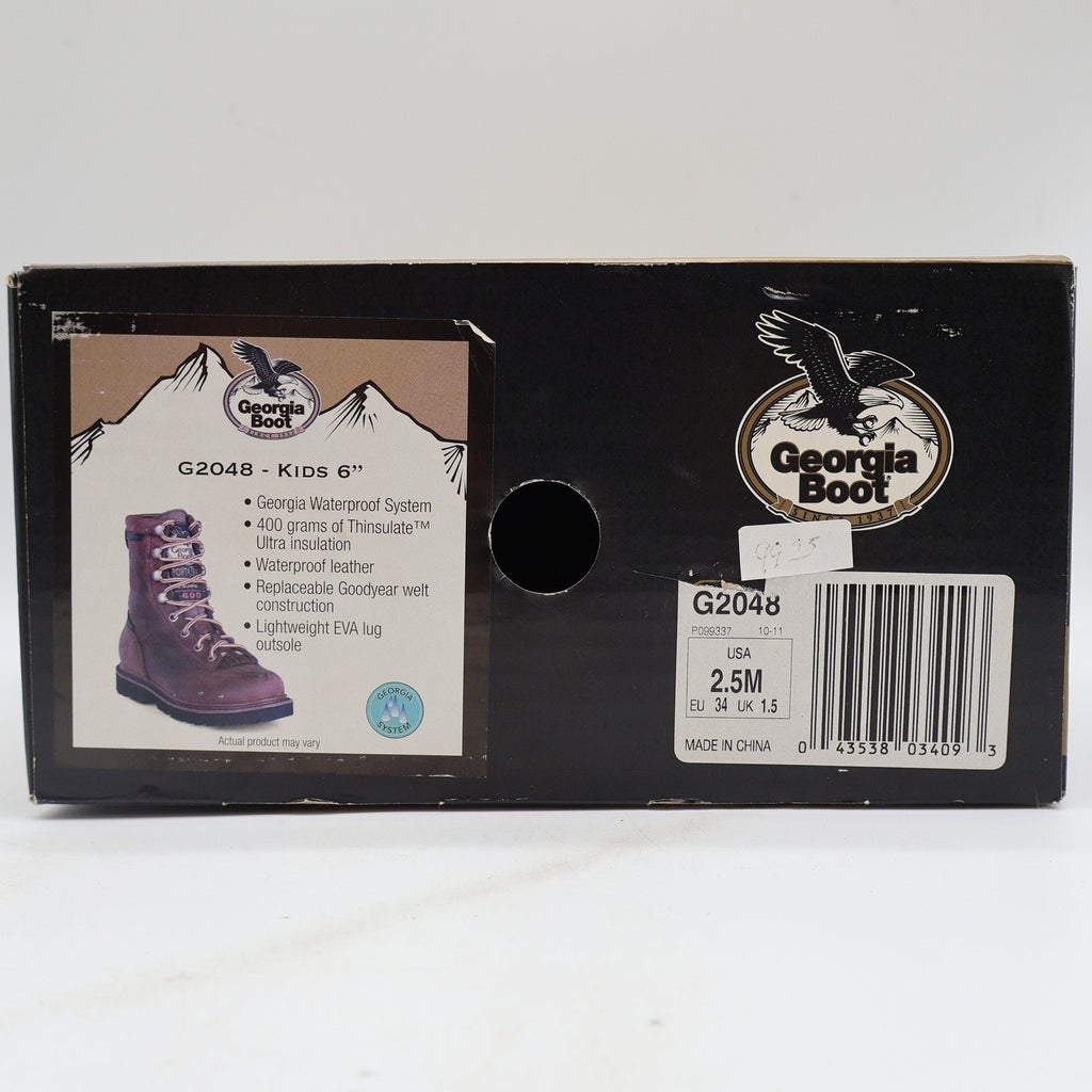 Georgia Boot G2048 Kids 2.5M Waterproof 400g Thinsulate Insulated Tan Work Boots
