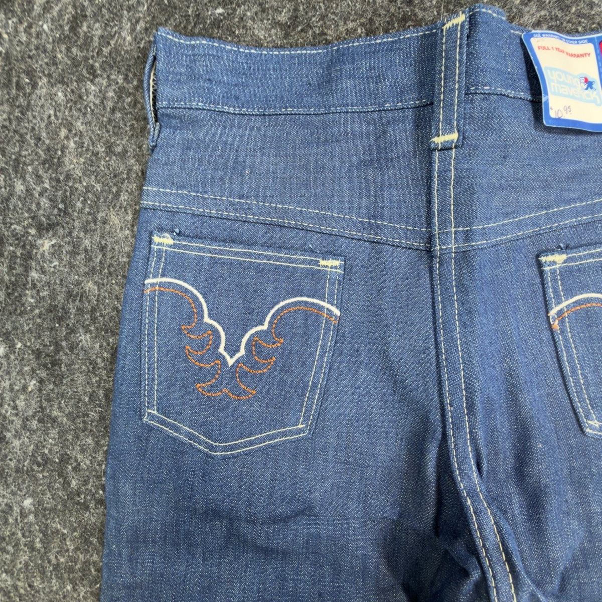 Vintage Young Maverick Western Jeans Kids 7 Regular Blue Denim USA NWT