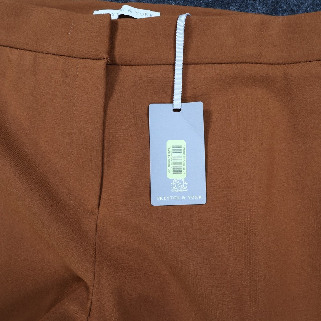 Preston & York Dress Pants Womens 14 Orange Rayon Blend Slim Ankle Career New