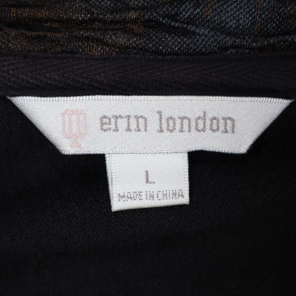 Erin London Inside Out Womens Large NWT Crinkle Mock Neck Full Zip Jacket Brown Black