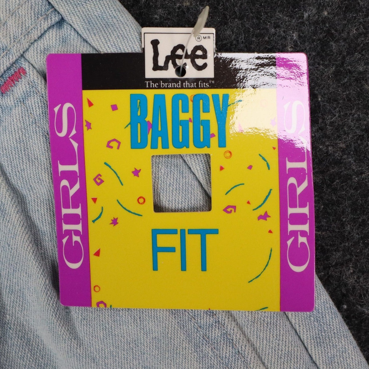 Lee Girls 14 Regular W26 Vintage 90s Baggy Fit Denim Shorts Aged Blue High Waist Belted Made in USA NWT Deadstock