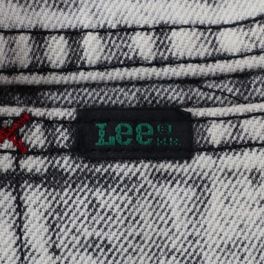 Lee Snap Back Riders Girls 10 Slim W22.5 Vintage 80s Black Ice Acid Wash High Rise Snap Ankle Jeans USA NWT Deadstock