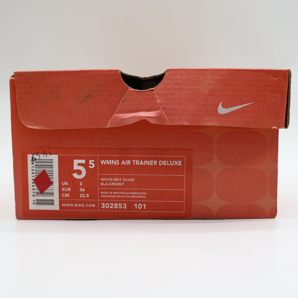 Nike Air Trainer Deluxe Womens 5.5 Vintage 2002 Deadstock White Silver Leather Shoes