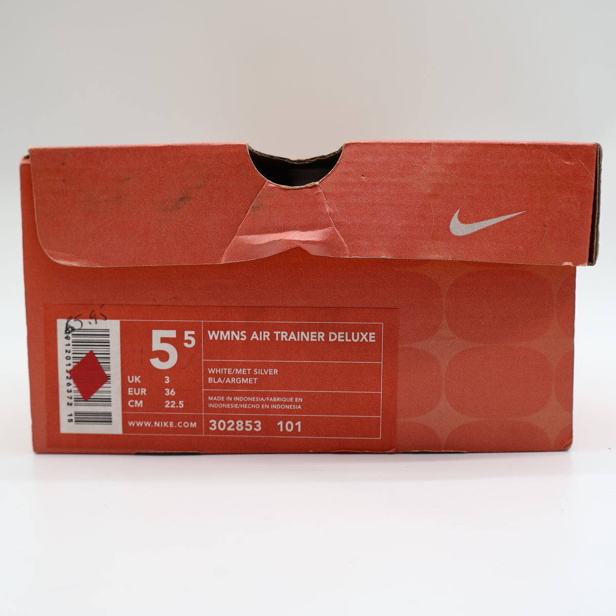 Nike Air Trainer Deluxe Womens 5.5 Vintage 2002 Deadstock White Silver Leather Shoes
