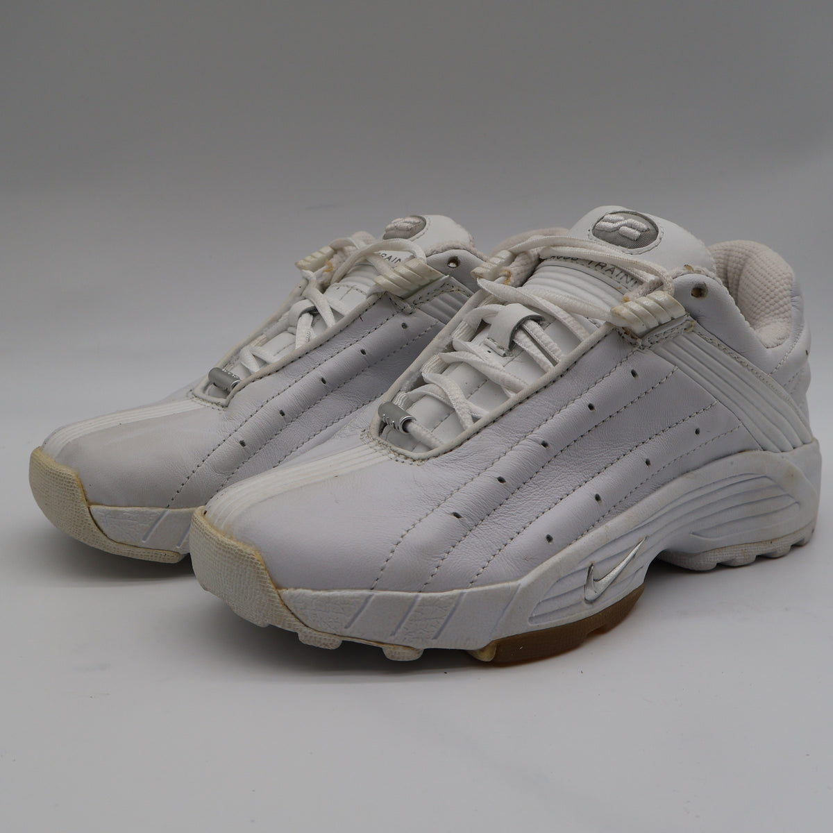 Nike Air Trainer Deluxe Womens 5.5 Vintage 2002 Deadstock White Silver Leather Shoes