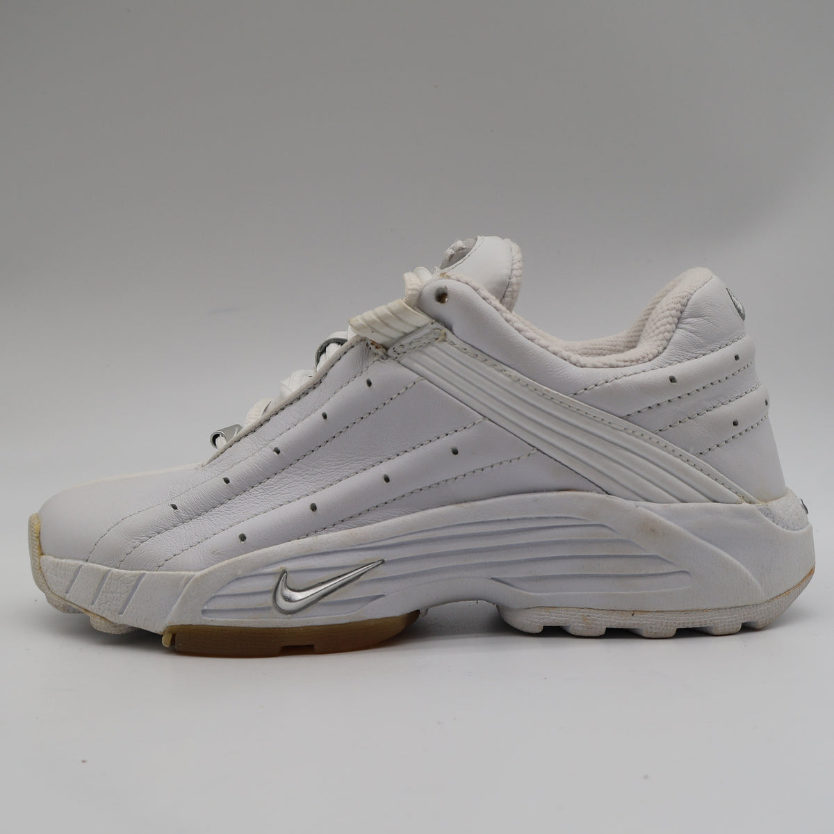 Nike Air Trainer Deluxe Womens 5.5 Vintage 2002 Deadstock White Silver Leather Shoes