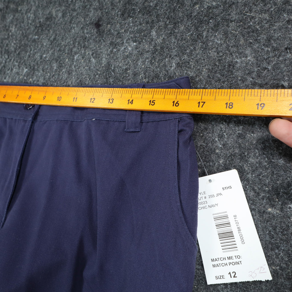 Company Collection Womens 12 Vintage Chic Navy Straight Leg Trousers NWT