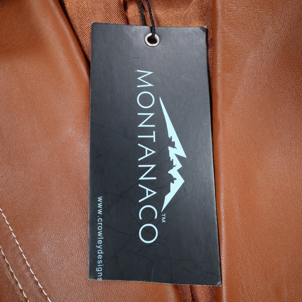 Montanaco Womens Medium NWT Spice Brown Genuine Leather Western Jacket Contrast Stitch