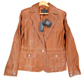 Montanaco Womens Medium NWT Spice Brown Genuine Leather Western Jacket Contrast Stitch