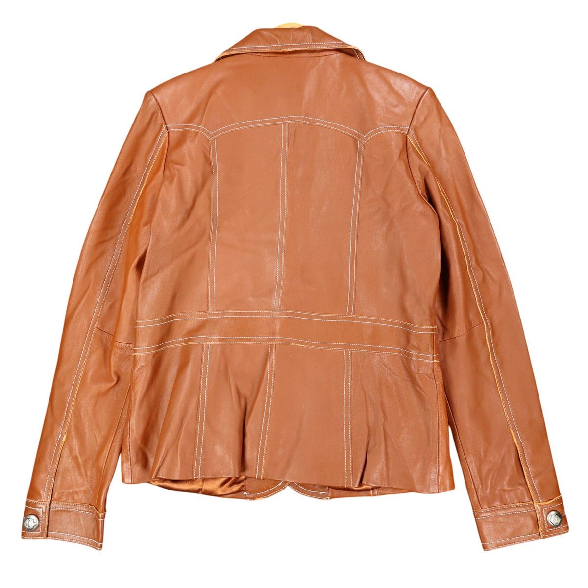 Montanaco Womens Medium NWT Spice Brown Genuine Leather Western Jacket Contrast Stitch