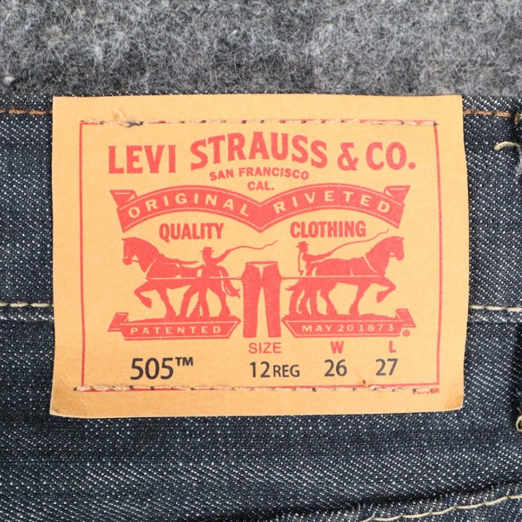 Levi's 505 Boys 12 Regular W26 L27 Dark Wash Indigo Straight Leg Jeans Deadstock
