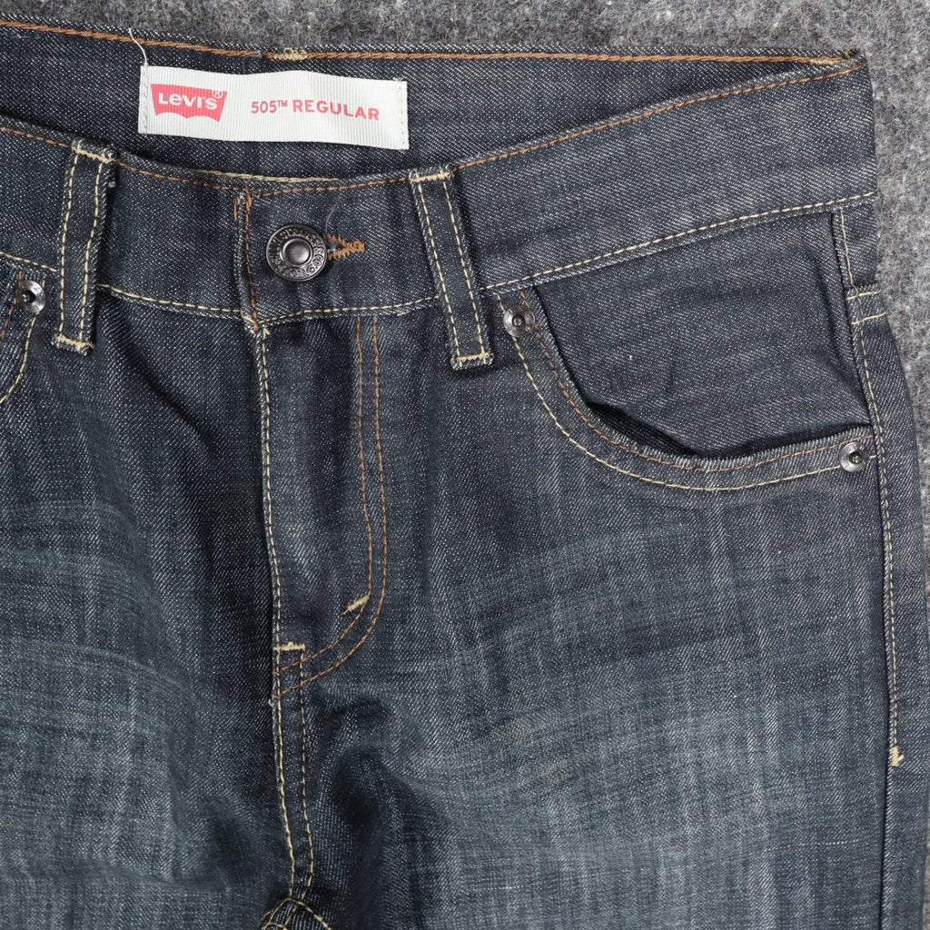 Levi's 505 Boys 12 Regular W26 L27 Dark Wash Indigo Straight Leg Jeans Deadstock