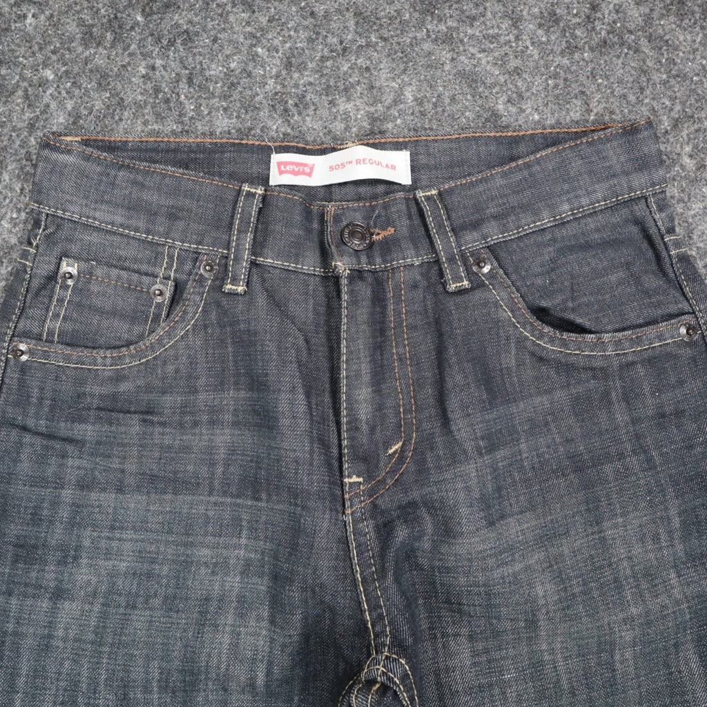 Levi's 505 Boys 12 Regular W26 L27 Dark Wash Indigo Straight Leg Jeans Deadstock