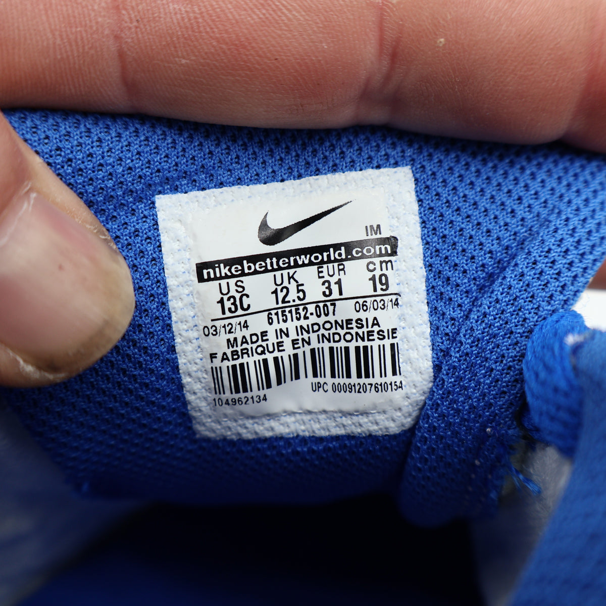 Nike Son of Force PS Boys 13C Pure Platinum Hyper Cobalt Sneakers 2014 Deadstock