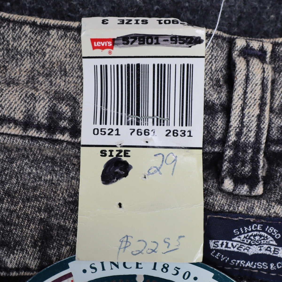 Levi's SilverTab Vintage 90s USA Acid Wash Grey Pleated Denim Shorts 29 Deadstock